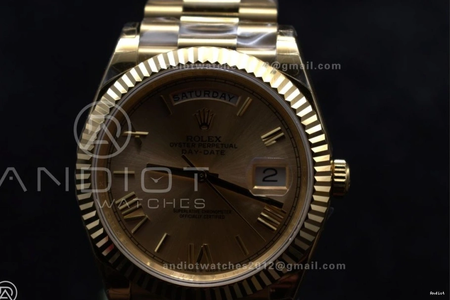 Dial Weight on Gold RG DayDate GSF A2836 40 President Roman Gain Bracelet 0128